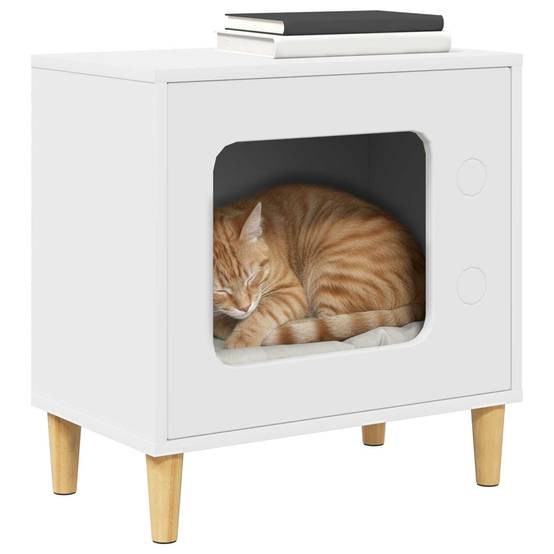 Chatiere bois blanc 51 x 30 x 52 cm - Prolenta premium p338.8 - Image 3