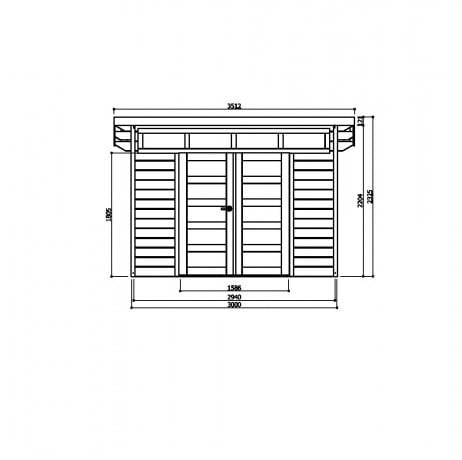Abri de jardin VERONA en bois 6,89 m², Plancher Oui - Imagen 3