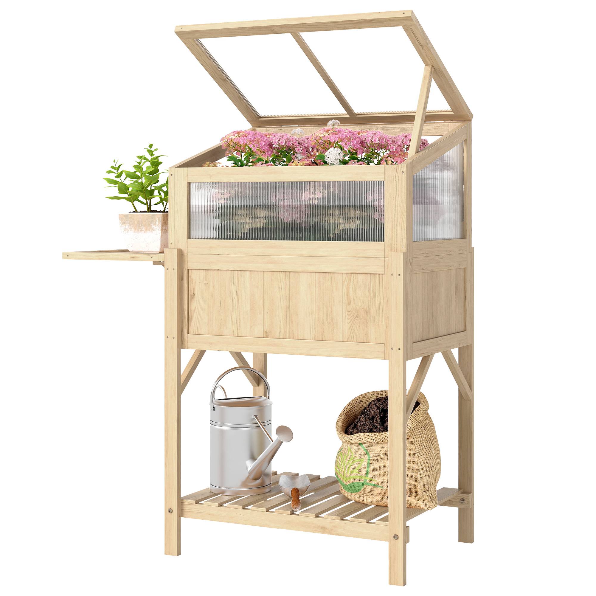 ComfortXL - Carré potager serre Bois sapin table rempotage pliante étagère 104x50x120cm naturel - ComfortXL Outdoor Living - Image 2
