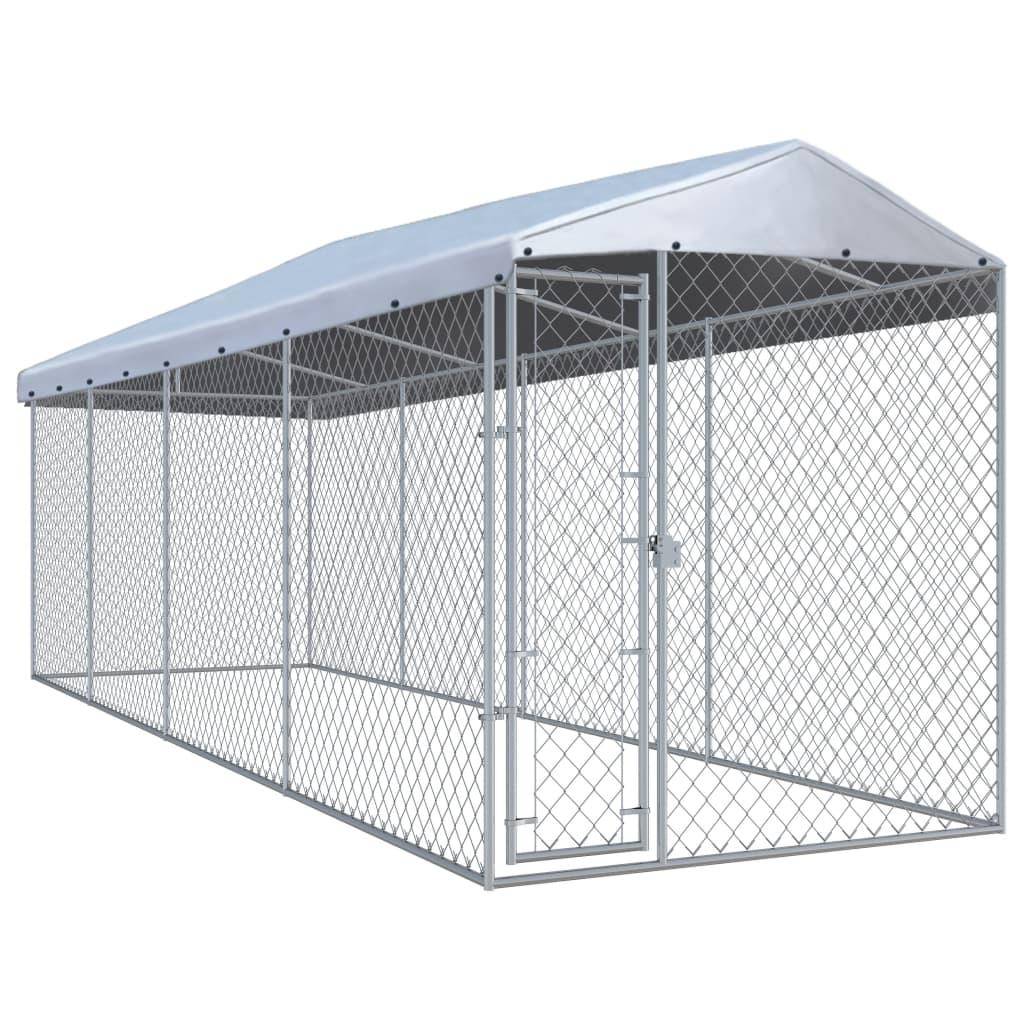 Helloshop26 - Chenil extérieur cage enclos parc animaux chien extérieur avec toit pour chiens 760 x 190 x 225 cm - Imagen 1