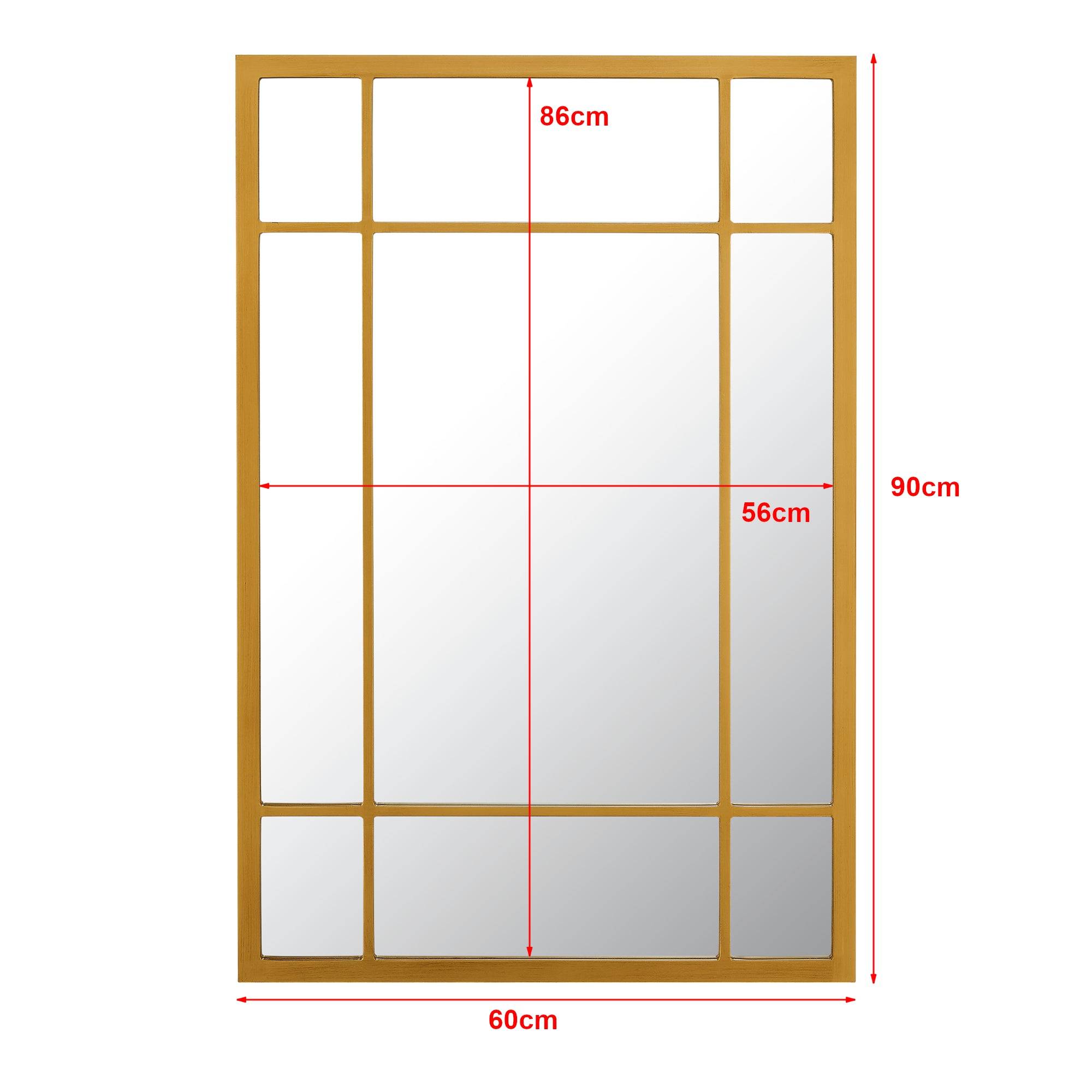 Helloshop26 - Miroir mural rectangulaire 90 x 60 cm or - Imagen 2