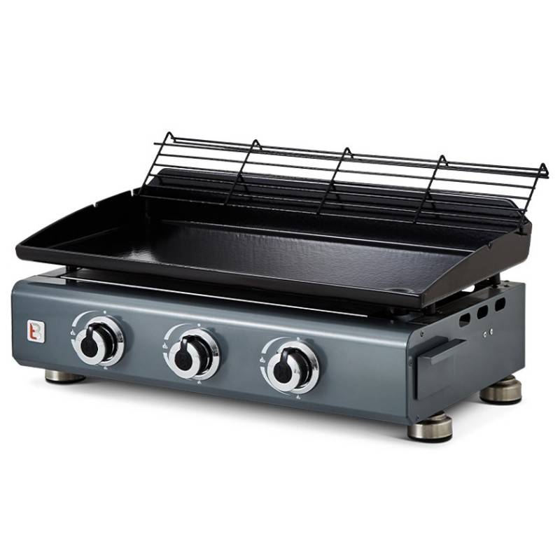 Brasero - Plancha à gaz Silvia II G 3 Feux Gris métallisé - BRASERO - Plaque acier émaillée - 67 x 34 cm - 7,5 kW - Image 3