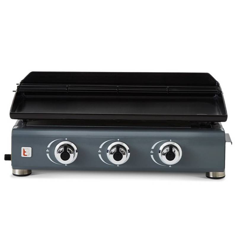 Brasero - Plancha à gaz Silvia II G 3 Feux Gris métallisé - BRASERO - Plaque acier émaillée - 67 x 34 cm - 7,5 kW - Image 2