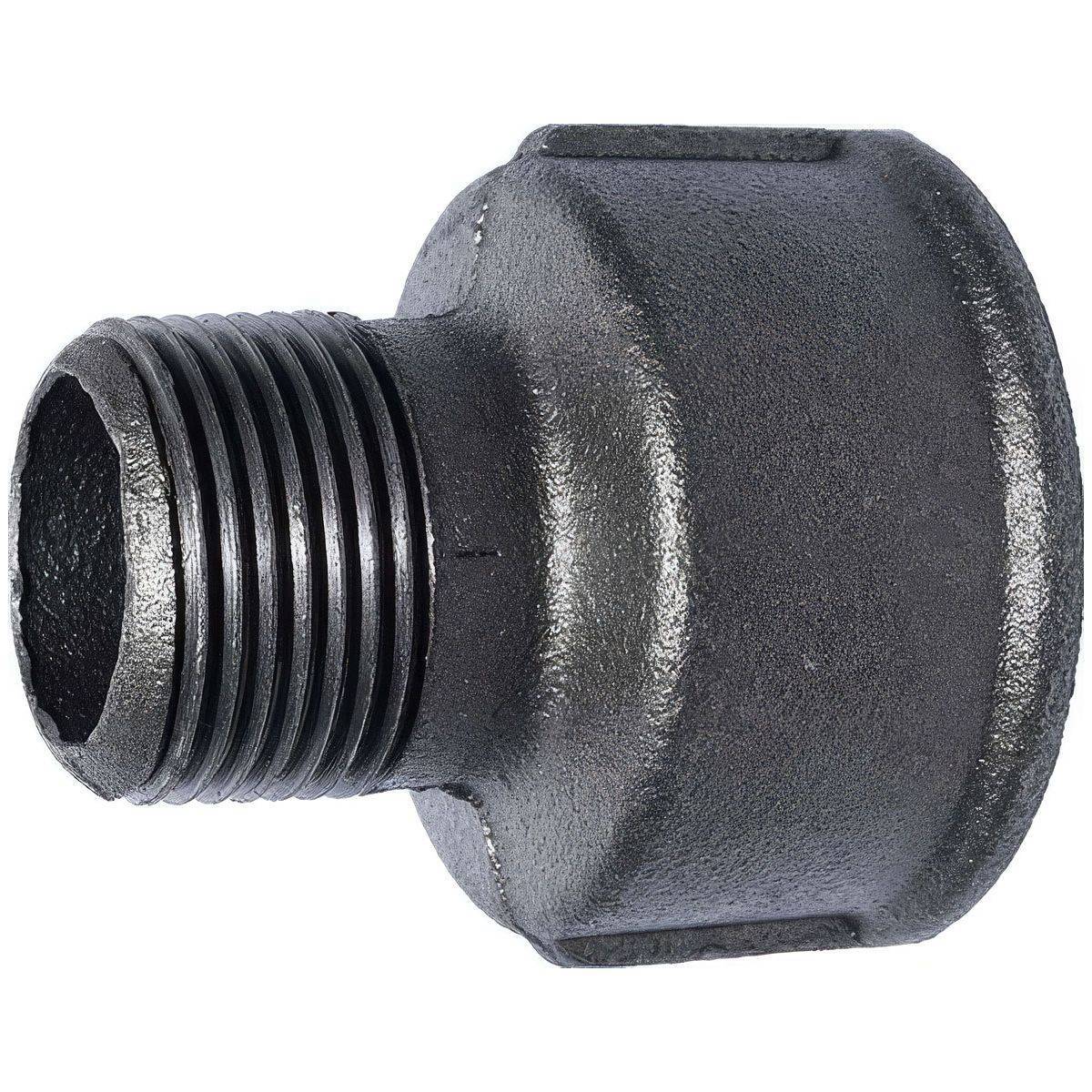 Réduction Femelle-Mâle en Fonte Malléable à Cœur Noir - Ø A: 1/2'' | Ø B: 3/8'' - Image 1
