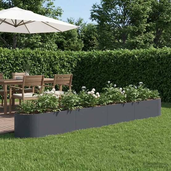 ComfortXL - Jardin Surélevé Acier Potager Urbain Culture Plantes Herbes 380x40x40cm Anthracite - ComfortXL Outdoor Living - Image 1