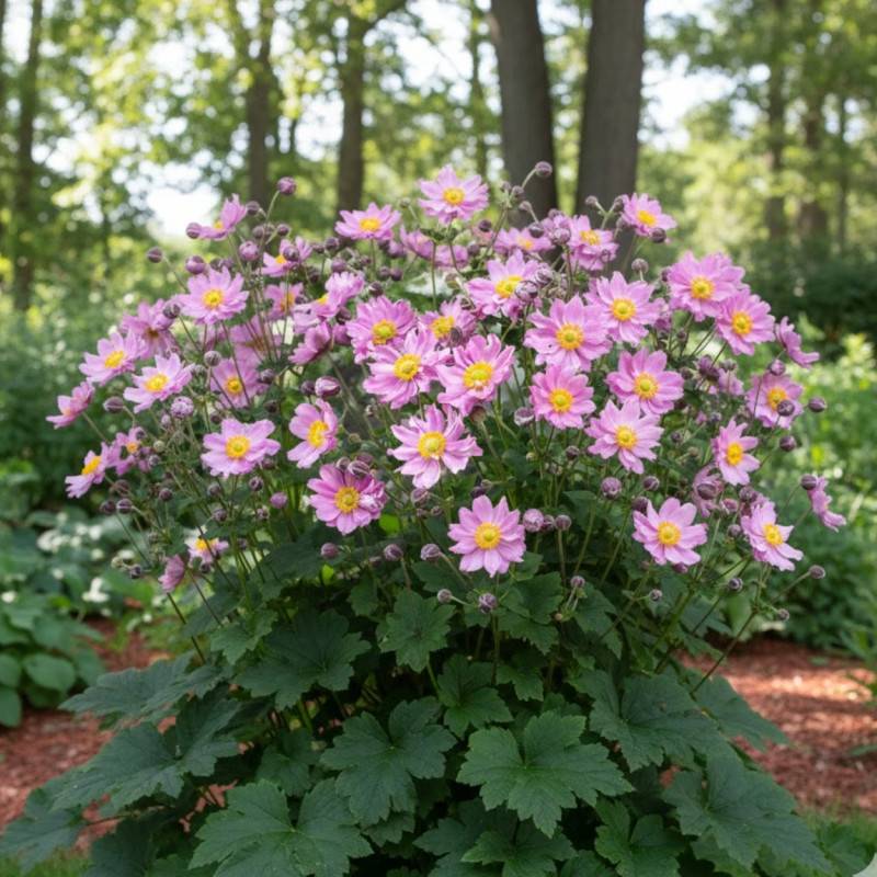 Anémone du Japon Pocahontas® à fleurs Rose/ - feuillage Caduc - Godet - 5/20 cm - Imagen 1