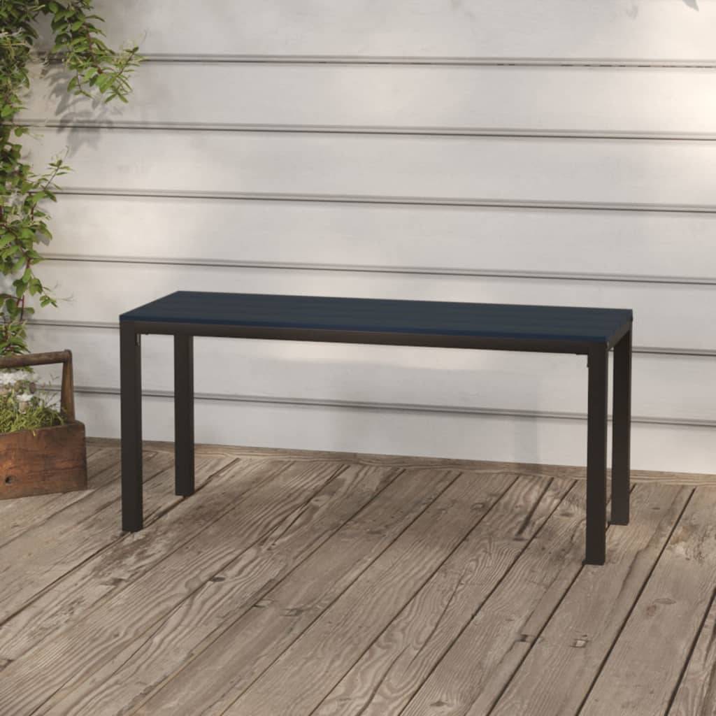 Banc de jardin - Banc d'extérieur - Banquette 110 cm acier et WPC noir - Image 2