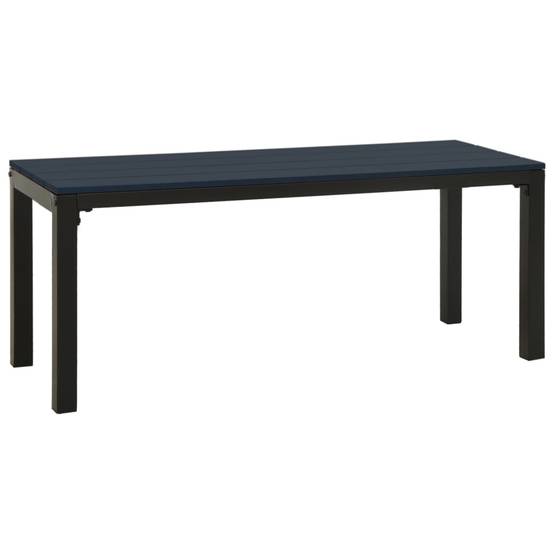 Banc de jardin - Banc d'extérieur - Banquette 110 cm acier et WPC noir - Image 1