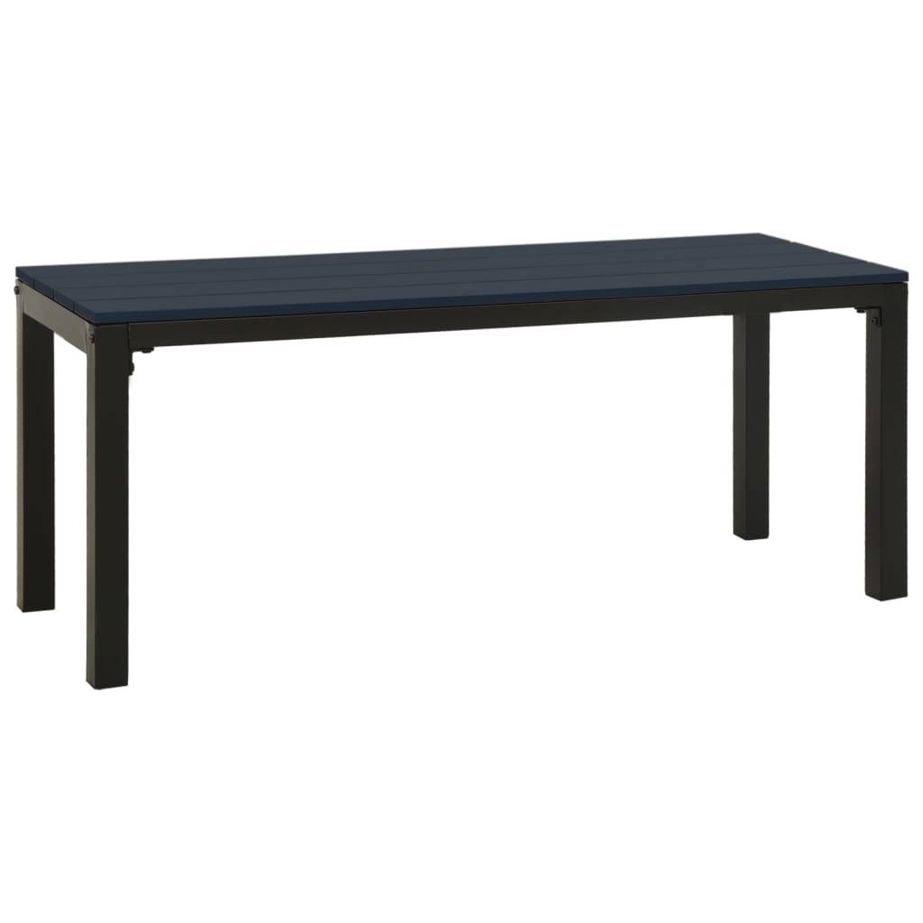 Banc de jardin - Banc d'extérieur - Banquette 110 cm acier et WPC noir - Image 1