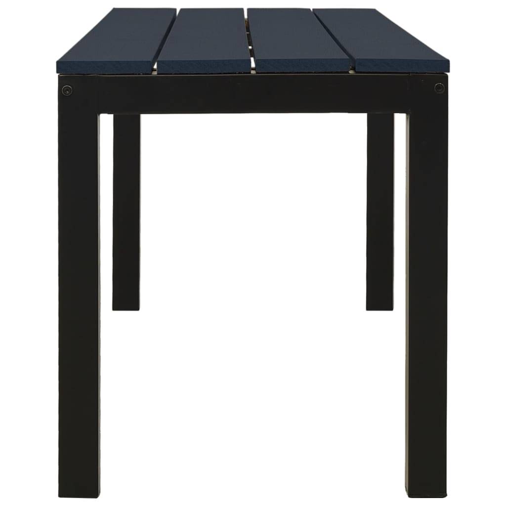 Banc de jardin - Banc d'extérieur - Banquette 110 cm acier et WPC noir - Image 4