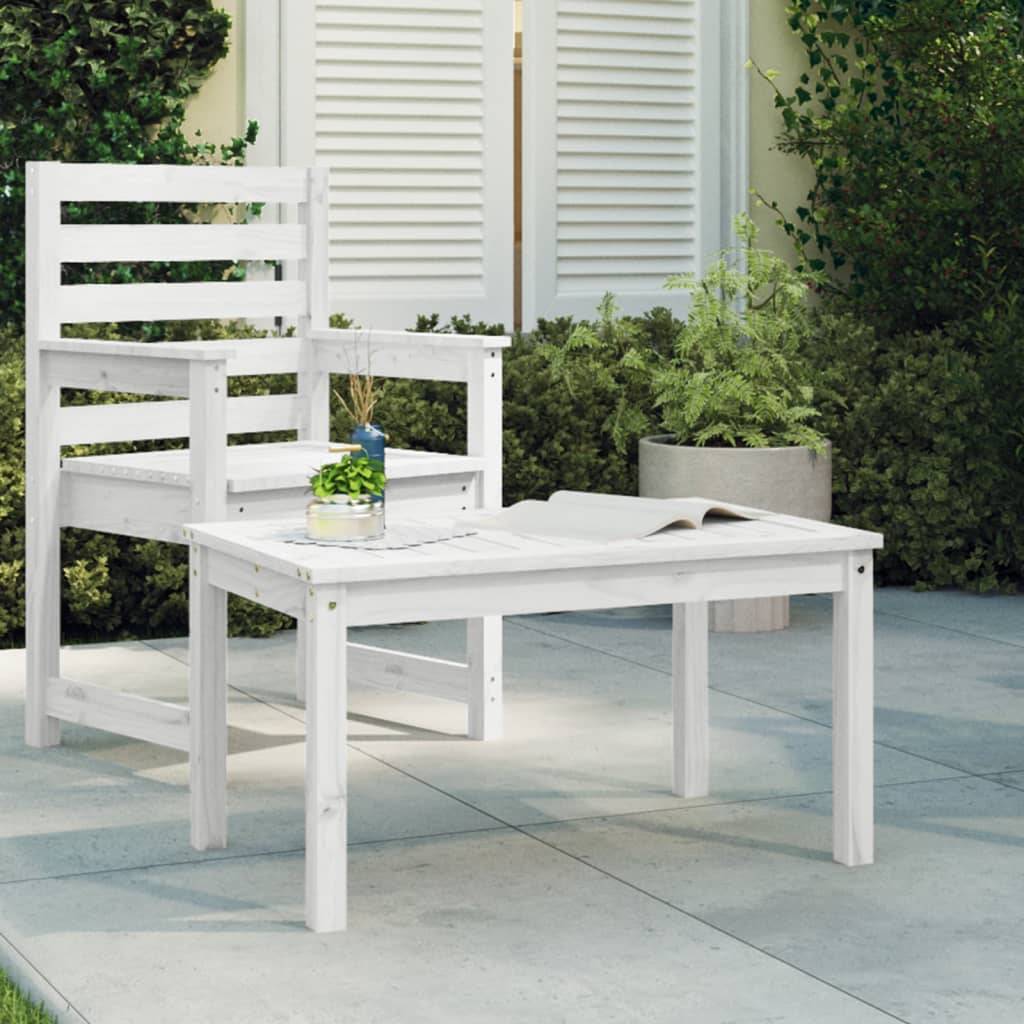 Table de jardin bois massif pin blanc 82,5 x 50,5 x 45 cm, Poids :6.35kg - PANGIVO - Image 1