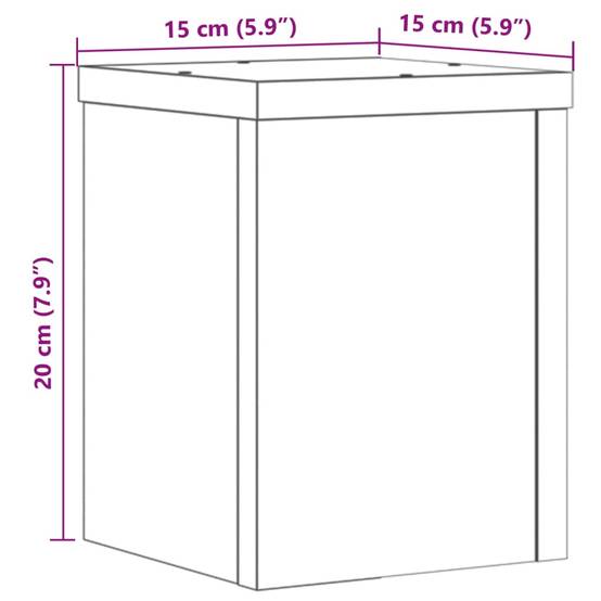 Supports pour plantes meuble fleurs lot de 2 artisanal bois d'ingénierie marron - Image 8