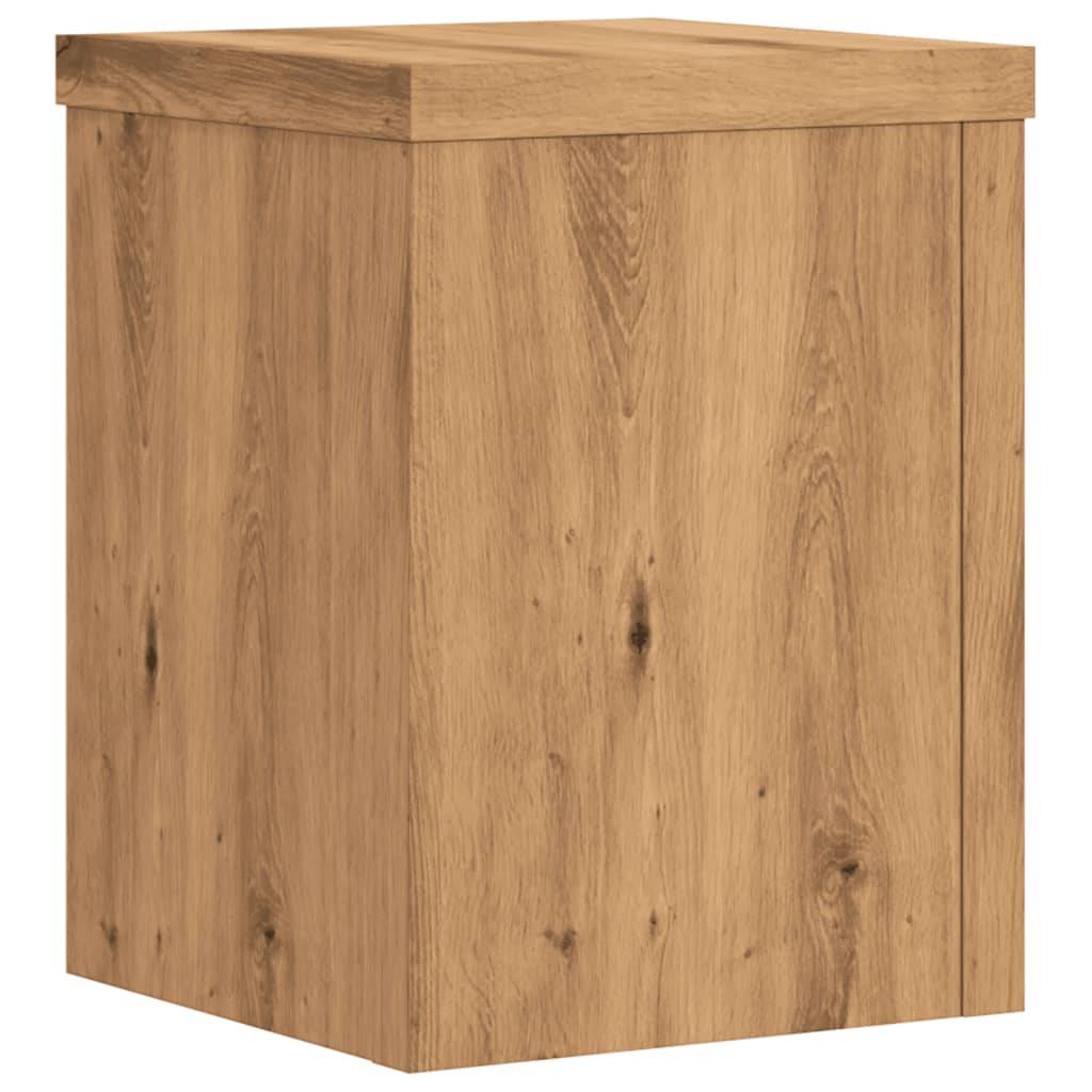 Supports pour plantes meuble fleurs lot de 2 artisanal bois d'ingénierie marron - Image 2