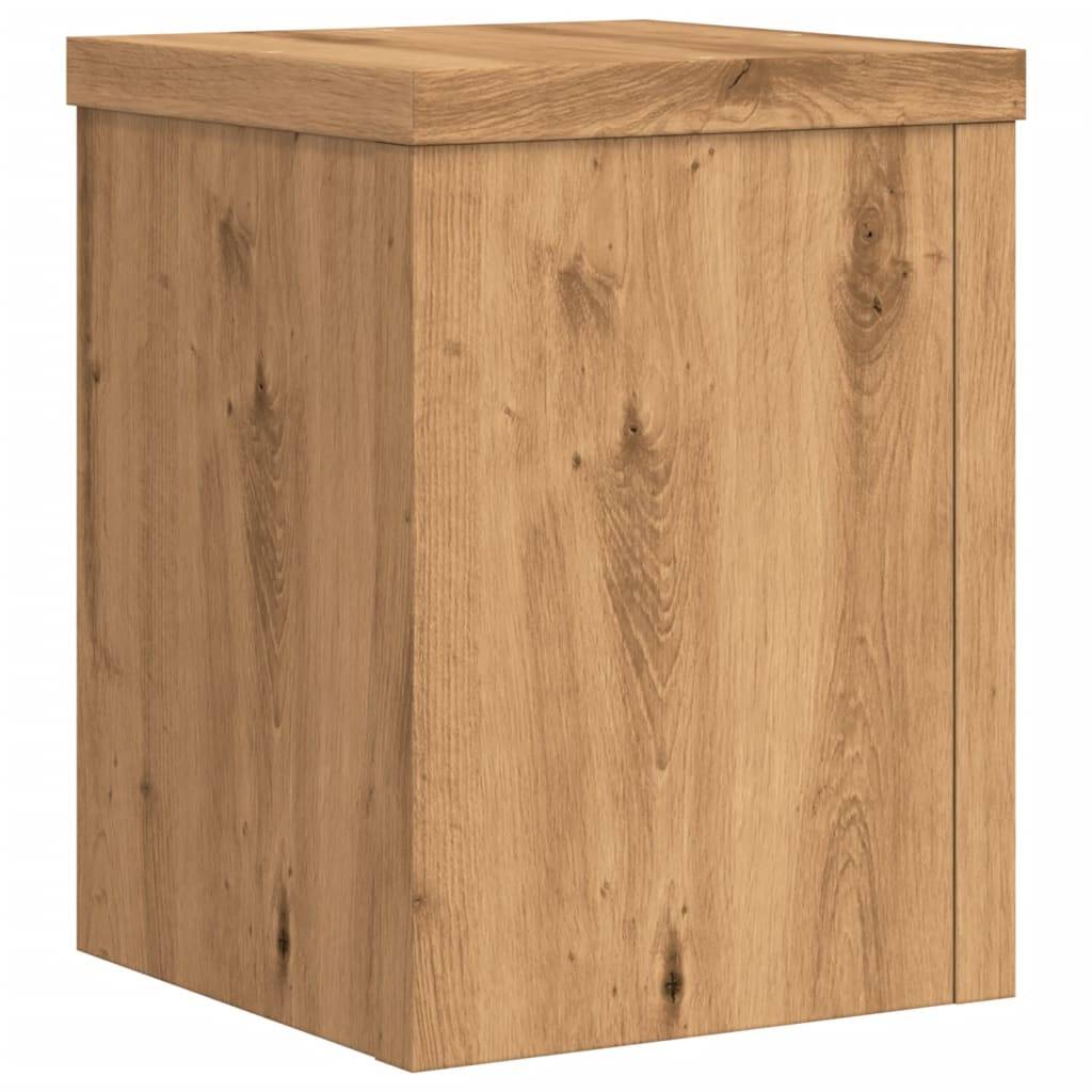 Supports pour plantes meuble fleurs lot de 2 artisanal bois d'ingénierie marron - Image 5