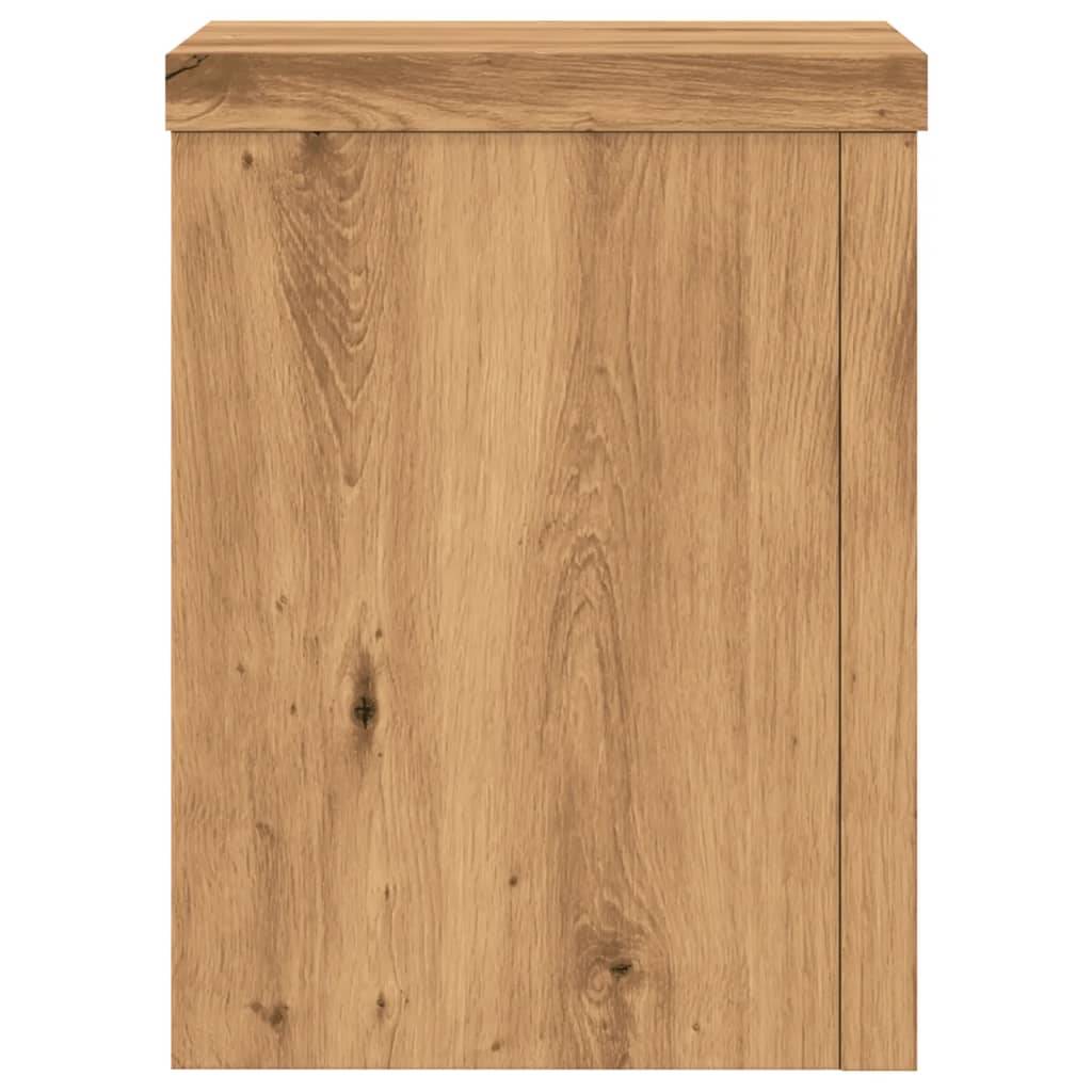 Supports pour plantes meuble fleurs lot de 2 artisanal bois d'ingénierie marron - Image 4