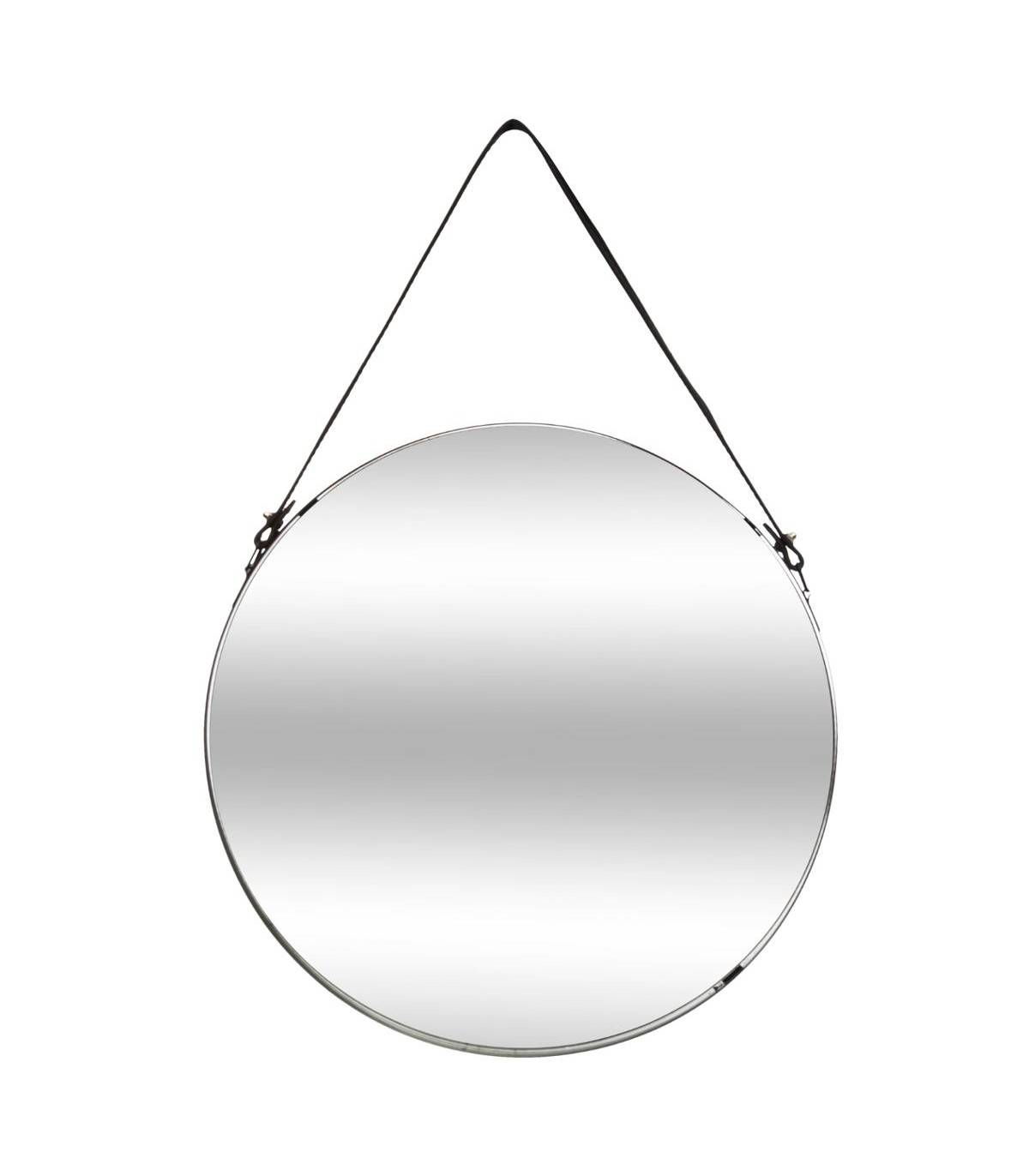 Miroir à suspendre en métal avec lanière D 38 cm - Imagen 1