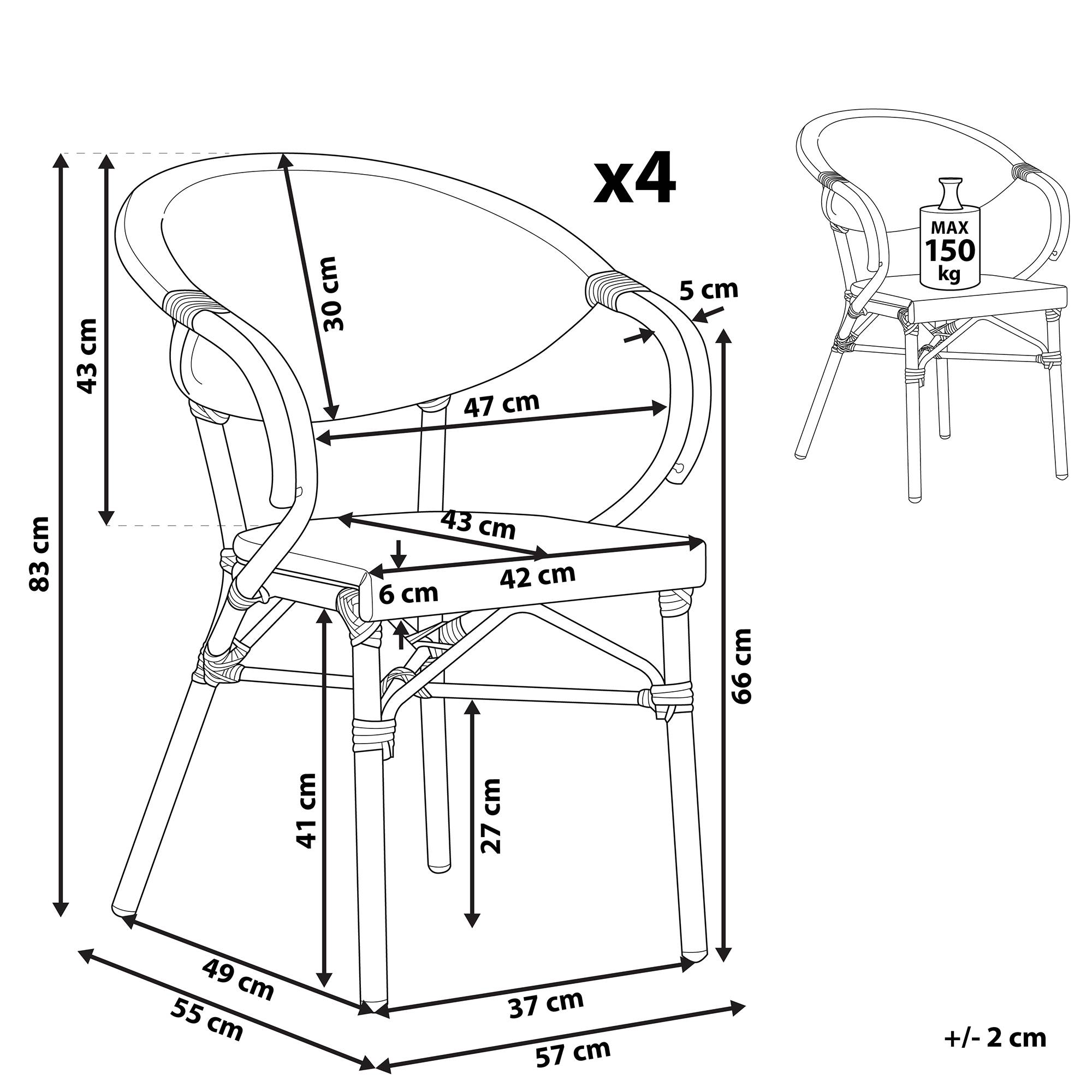 Beliani - Chaise de salle à manger Aluminium Gris CASPRI - Beliani - Imagen 2