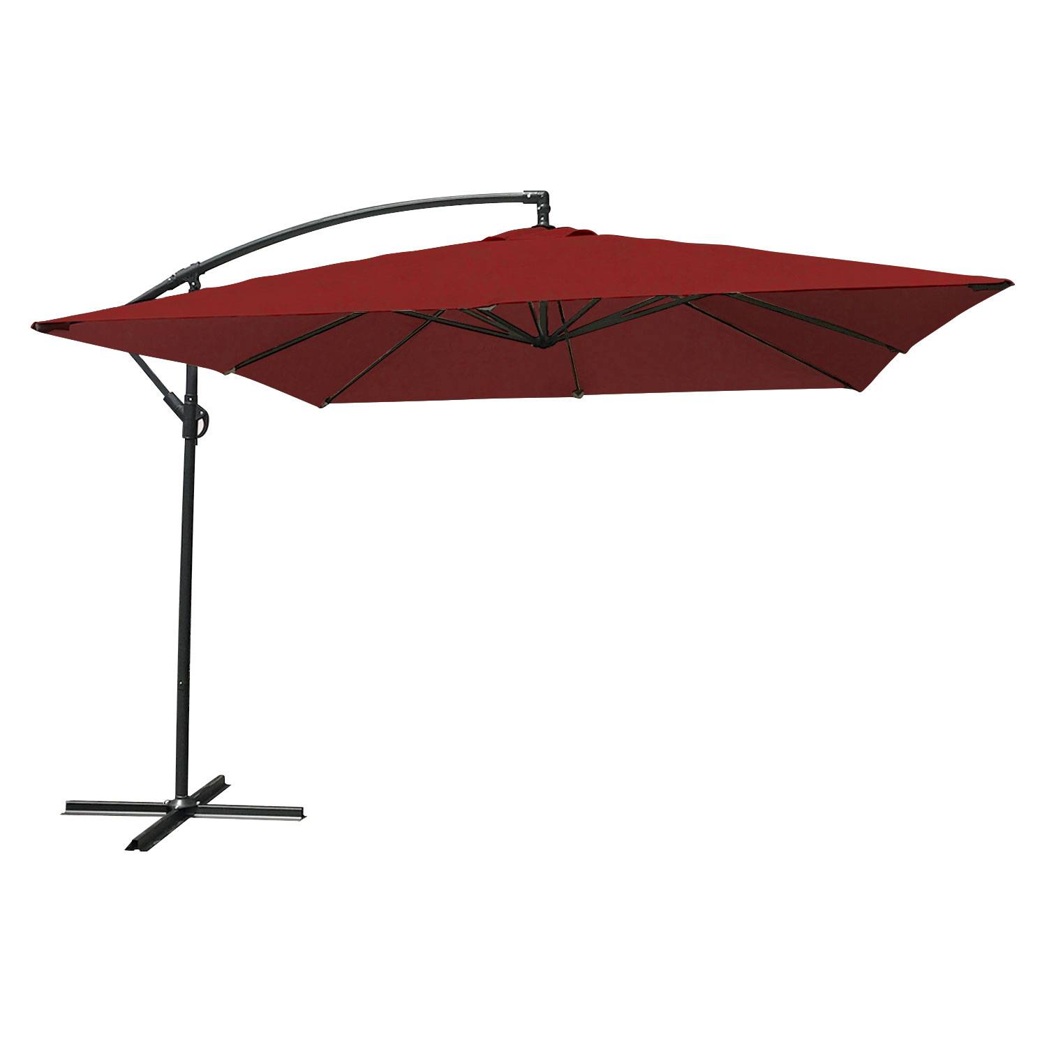 Parasol déporté MOLOKAI carré 2,7x2,7m rouge - HAPPY GARDEN - Imagen 1