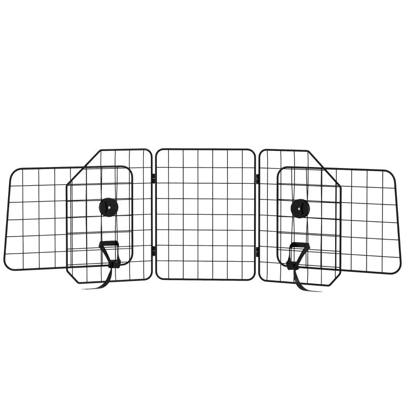 Grille de séparation chien voiture extensible 93-150 x 5 x 42 cm acier noir - PANGIVO - Image 1
