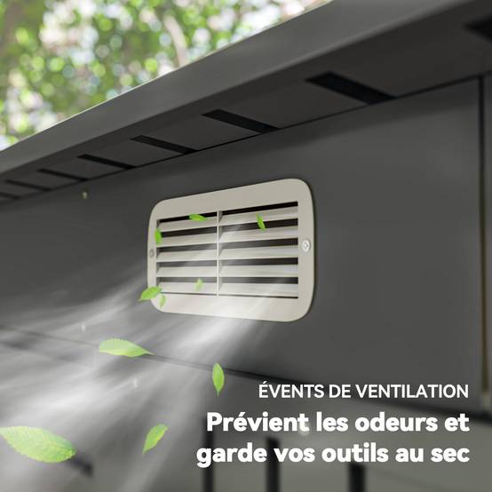 ComfortXL - Abri de jardin acier galvanisé pour outils portes doubles verrouillables 191x130cm gris - ComfortXL Outdoor Living - Image 9