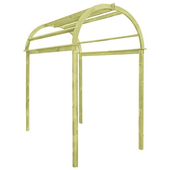 Arche Treillis Bois Pin Imprégné Pergola Naturelle Support Rosiers Vert 125x150x235 cm - ComfortXL Outdoor Living - Image 1