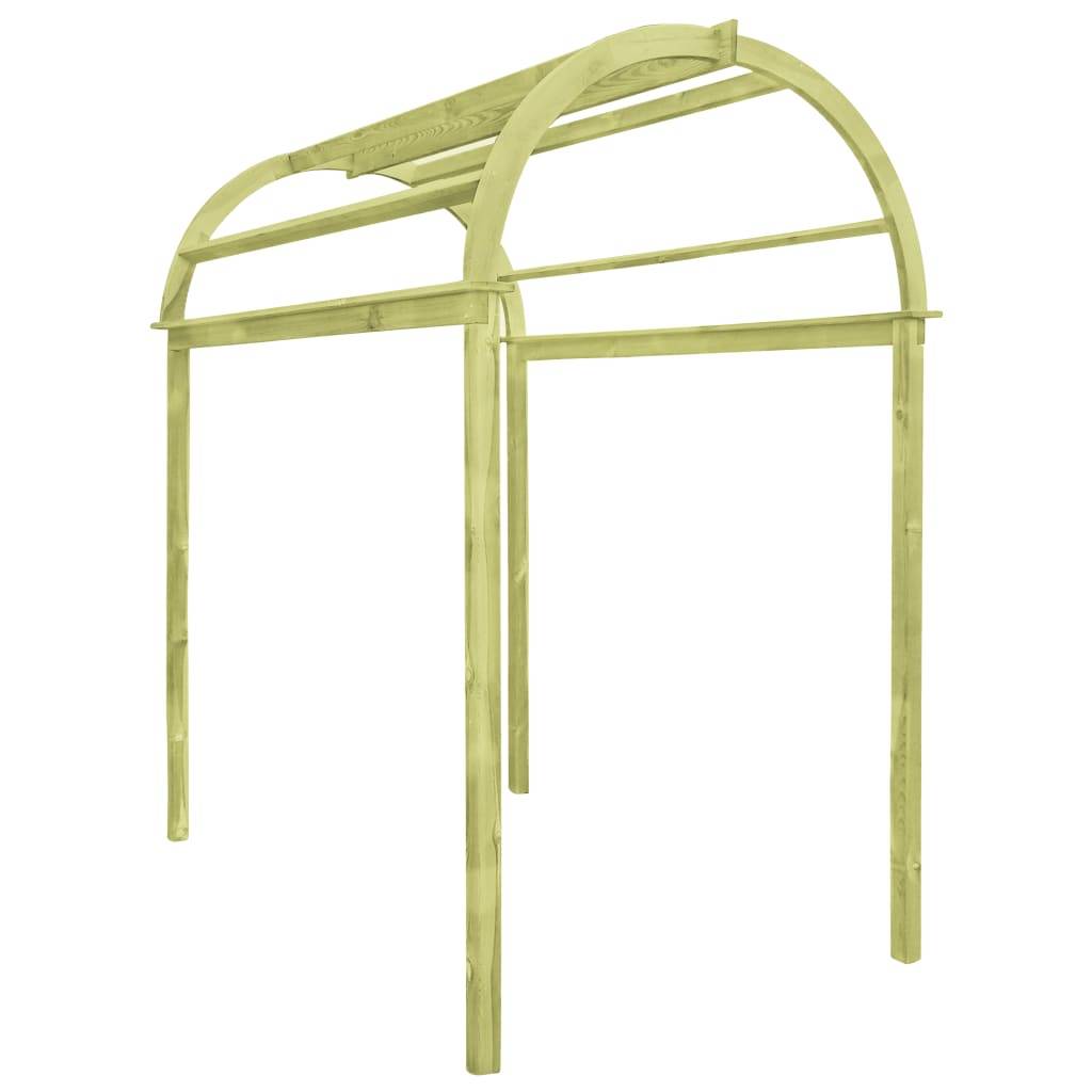 Arche Treillis Bois Pin Imprégné Pergola Naturelle Support Rosiers Vert 125x150x235 cm - ComfortXL Outdoor Living - Image 1