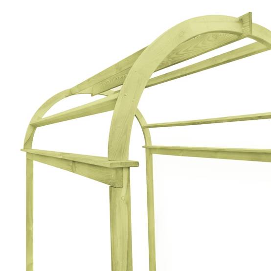 Arche Treillis Bois Pin Imprégné Pergola Naturelle Support Rosiers Vert 125x150x235 cm - ComfortXL Outdoor Living - Image 4
