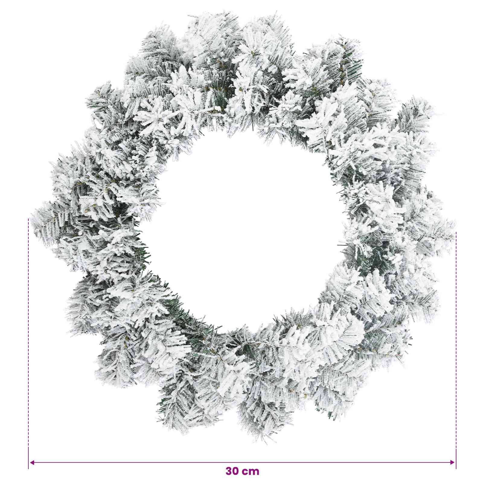 Vidaxl - Couronne de Noël Vert et blanc Ø 30 cm PVC vidaXL 42056960 - Image 3