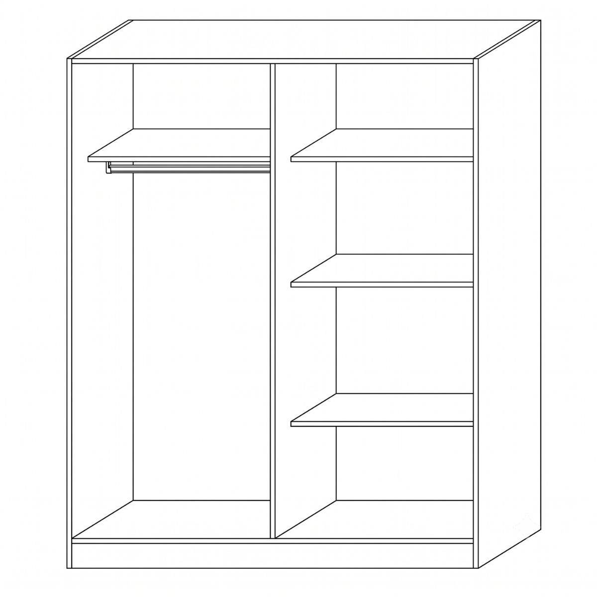 ALTOBUY - Armoire 4 portes avec miroir aspect béton et blanche - CHAYANE - Image 4