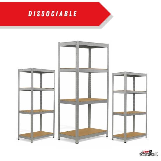 Triple étagère charges lourdes - 2M10 de long -12 plateaux - 210 X 150 - 40 cm - Gris - EURO VANADIUM - Image 7