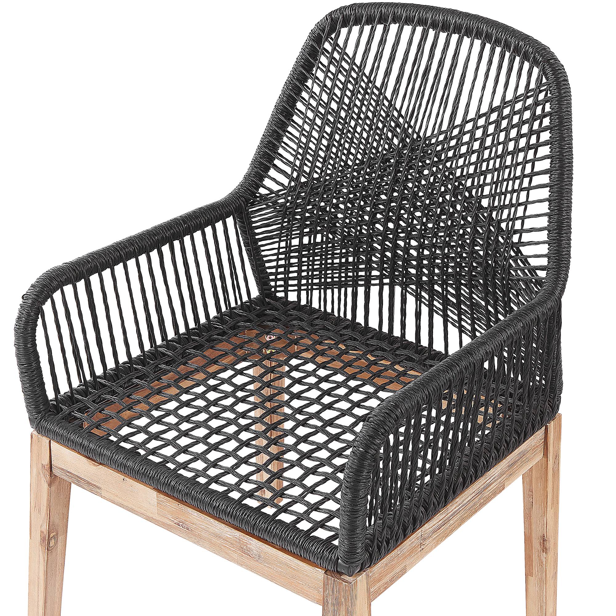 Beliani - Chaise de jardin Acacia Noir OLBIA - Beliani - Imagen 7