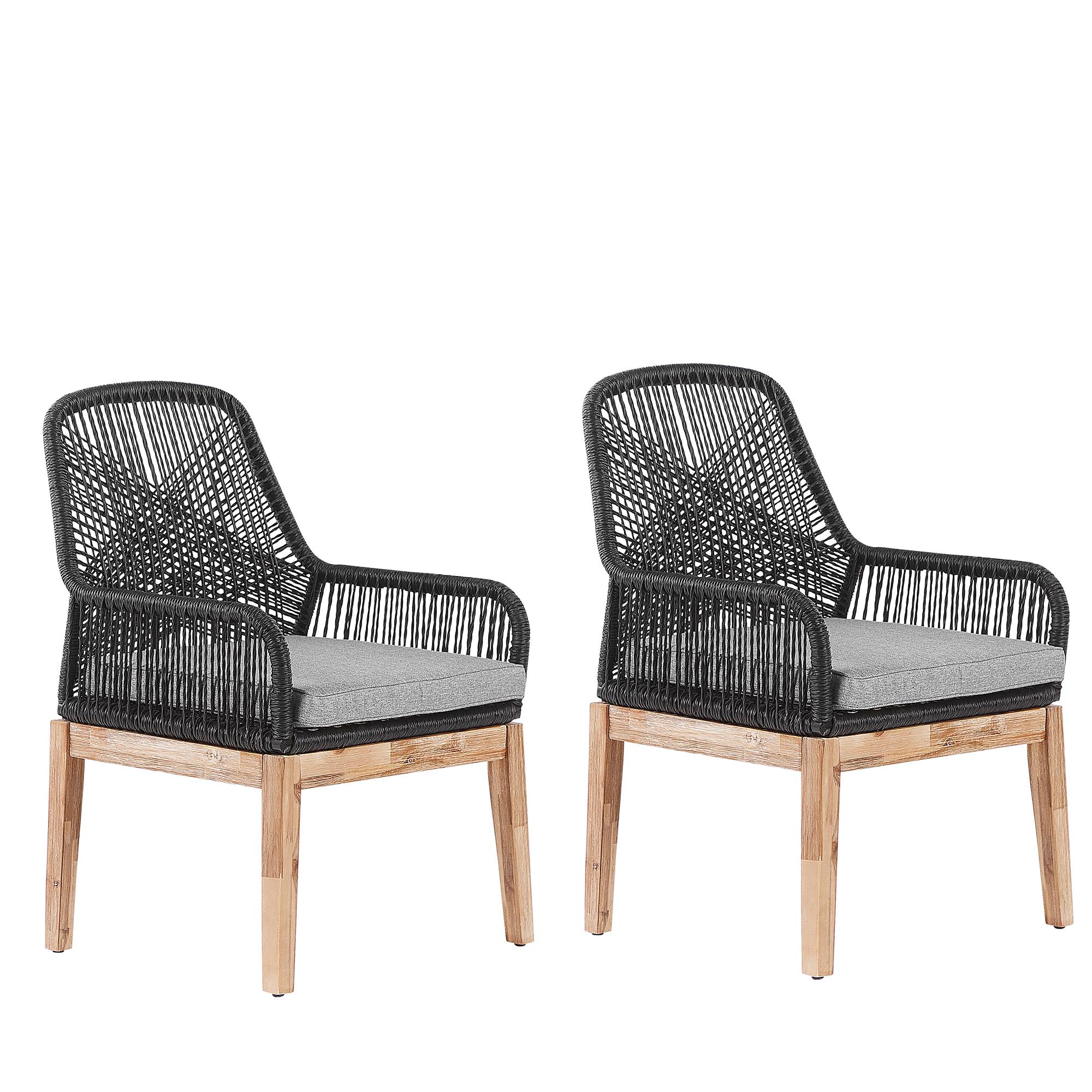 Beliani - Chaise de jardin Acacia Noir OLBIA - Beliani - Imagen 2