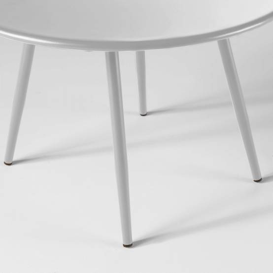 Oviala - Table basse de jardin ronde en métal blanc 50 cm Palavas - Oviala - Image 5