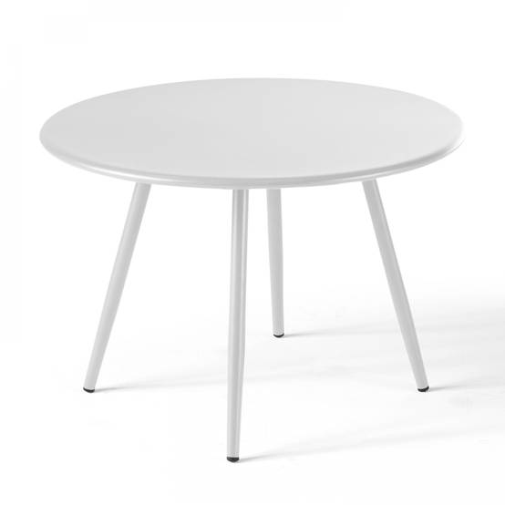 Oviala - Table basse de jardin ronde en métal blanc 50 cm Palavas - Oviala - Image 1