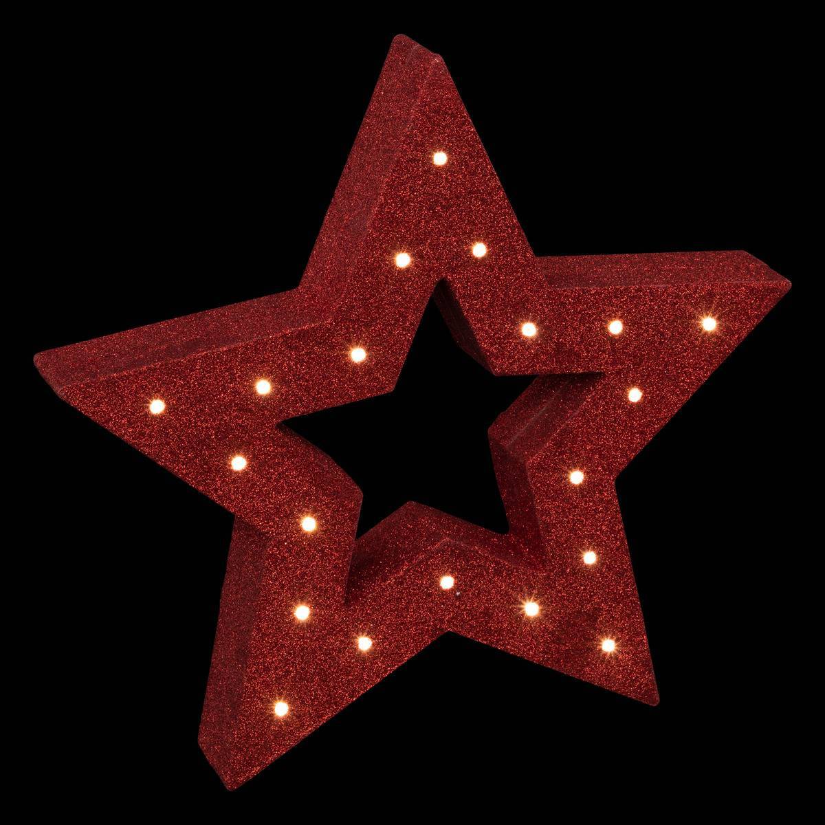 Fééric Lights & Christmas - Décoration lumineuse étoile H28cm 20 LED blanc chaud à piles FEERIC LIGHTS & CHRISTMAS - Imagen 2