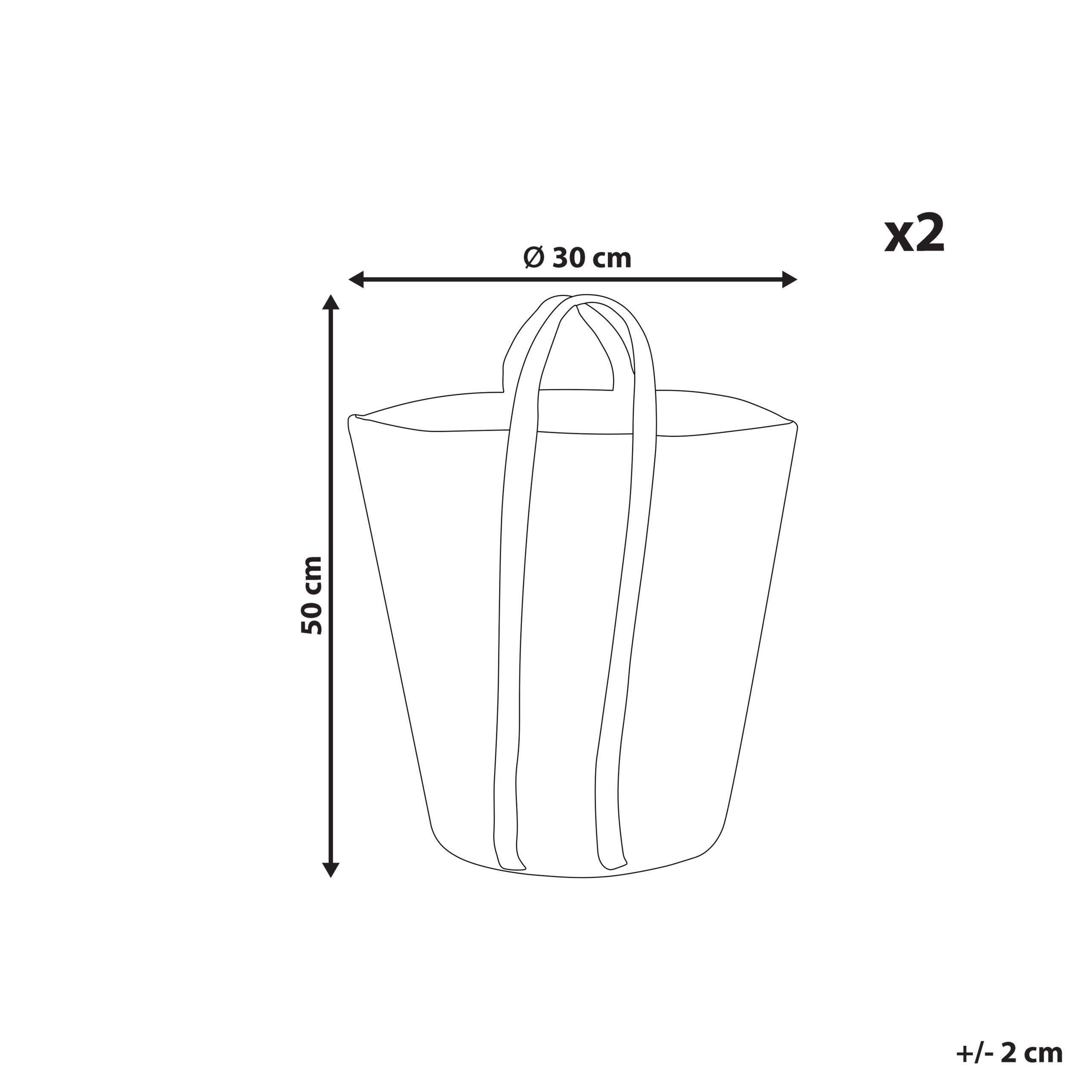 Beliani - Paniers Naturel en Jute 50 cm Ronds Faits Main Rangement Intérieur pour Linge Facile à Entretenir Lot de 2 - Imagen 3