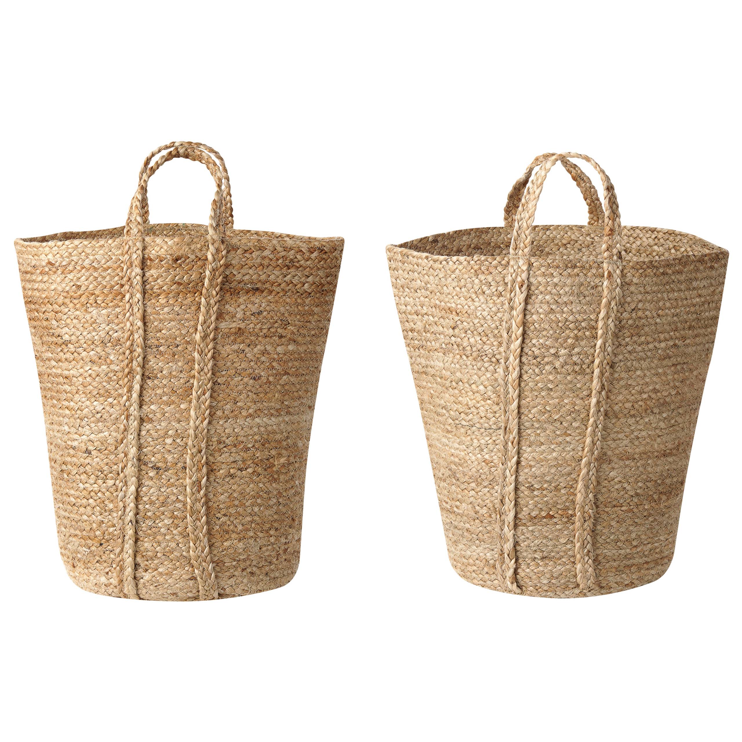 Beliani - Paniers Naturel en Jute 50 cm Ronds Faits Main Rangement Intérieur pour Linge Facile à Entretenir Lot de 2 - Imagen 1