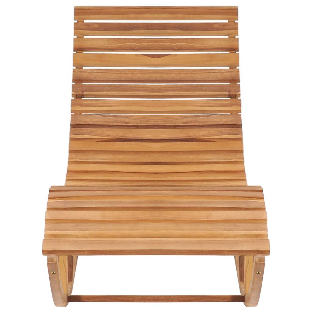 Helloshop26 - Transat chaise longue bain de soleil lit de jardin terrasse meuble d'extérieur à bascule avec coussin bois de teck solide - Imagen 3