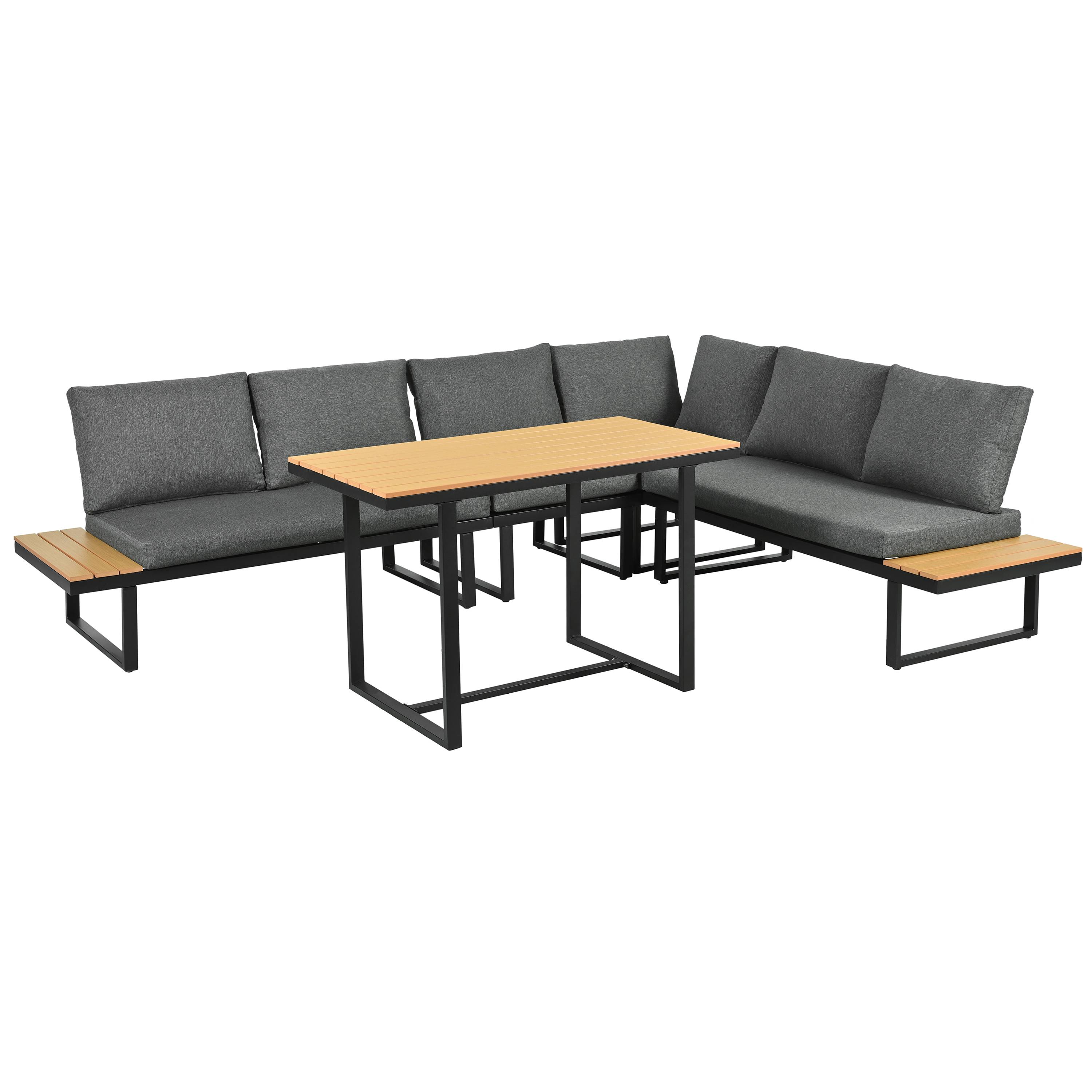 ComfortXL - Salon de jardin modulable en acier terrasse dossier inclinable gris et noir - ComfortXL Outdoor Living - Image 2