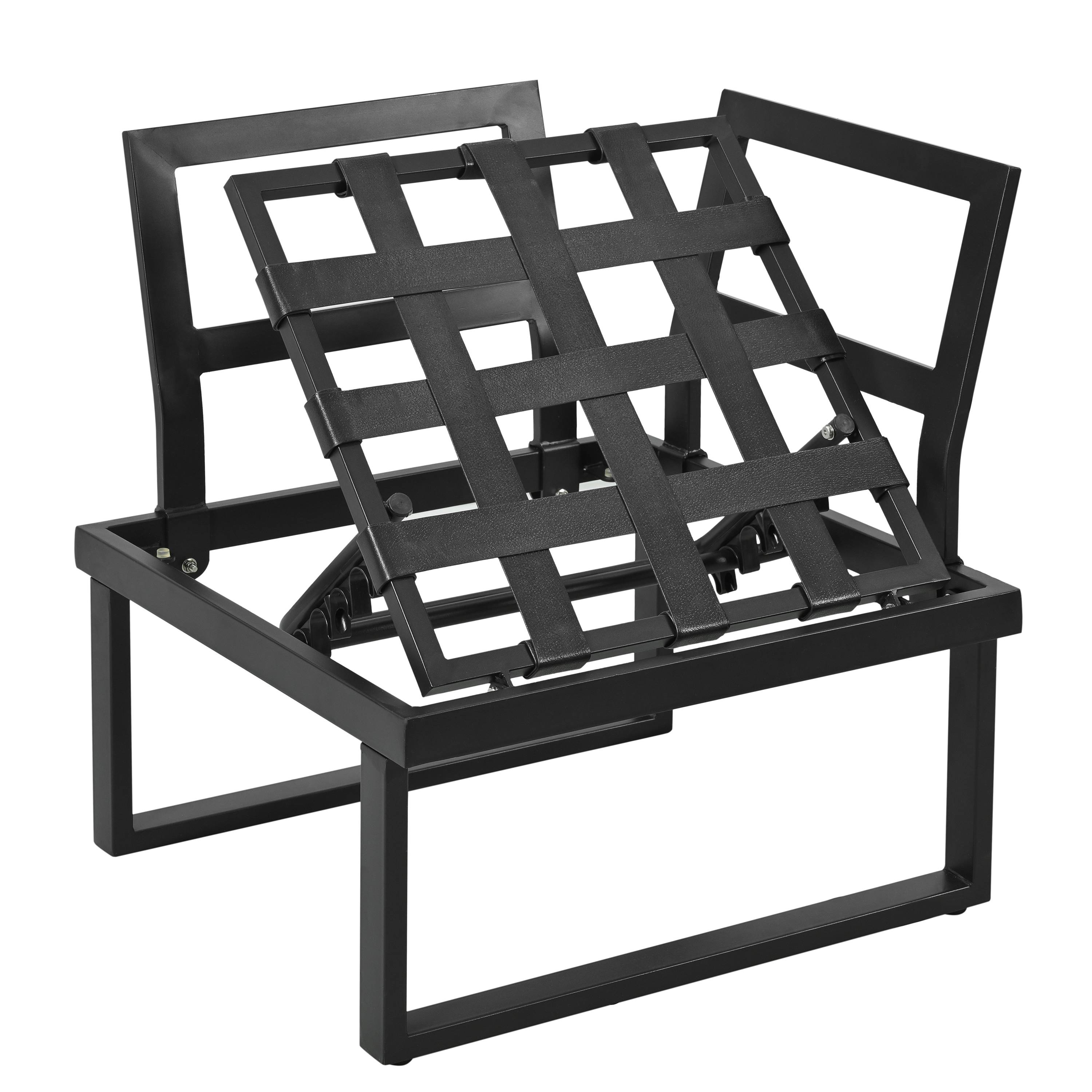ComfortXL - Salon de jardin modulable en acier terrasse dossier inclinable gris et noir - ComfortXL Outdoor Living - Image 8