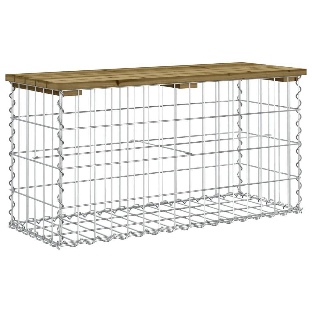 Maison Chic - Banc de jardin - Banc d'extérieur - Banquette design gabion 83x31,5x42 cm bois de pin imprégné - Imagen 5