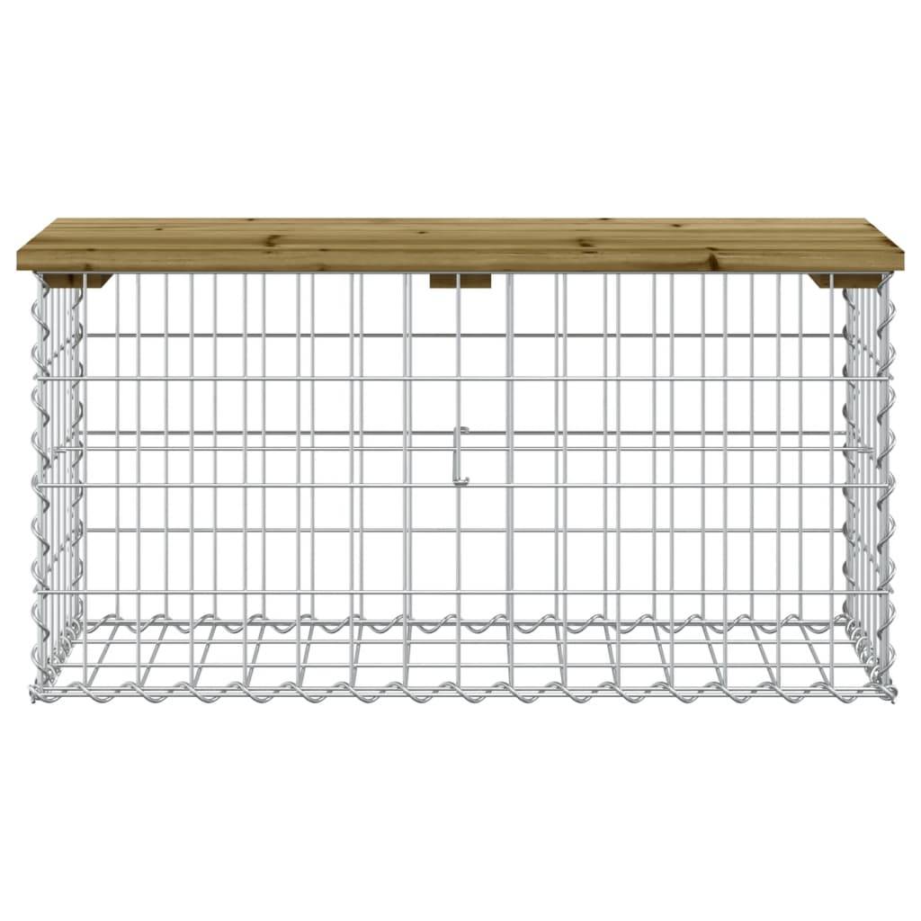 Maison Chic - Banc de jardin - Banc d'extérieur - Banquette design gabion 83x31,5x42 cm bois de pin imprégné - Imagen 3