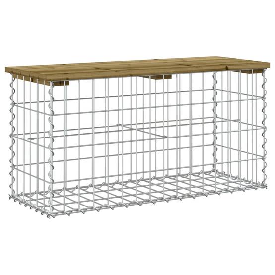 Maison Chic - Banc de jardin - Banc d'extérieur - Banquette design gabion 83x31,5x42 cm bois de pin imprégné - Imagen 1