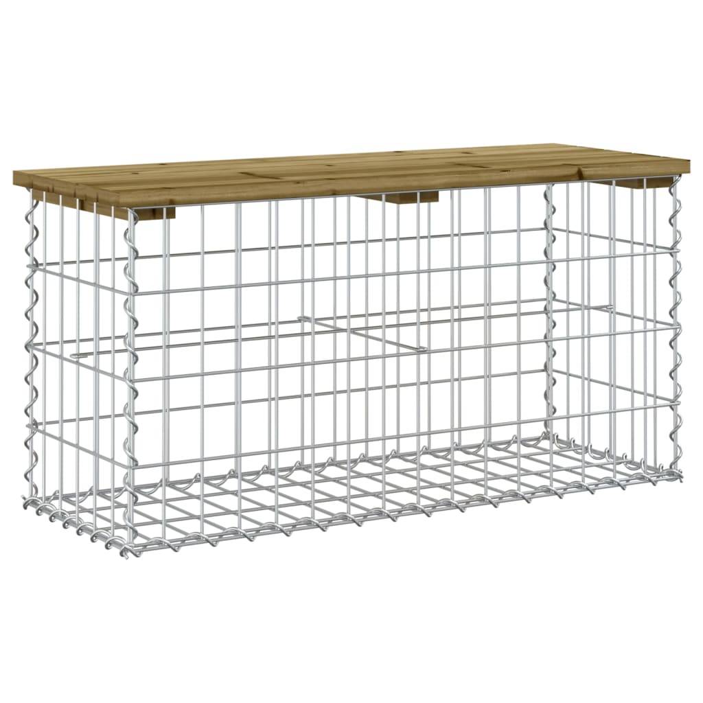 Maison Chic - Banc de jardin - Banc d'extérieur - Banquette design gabion 83x31,5x42 cm bois de pin imprégné - Imagen 1