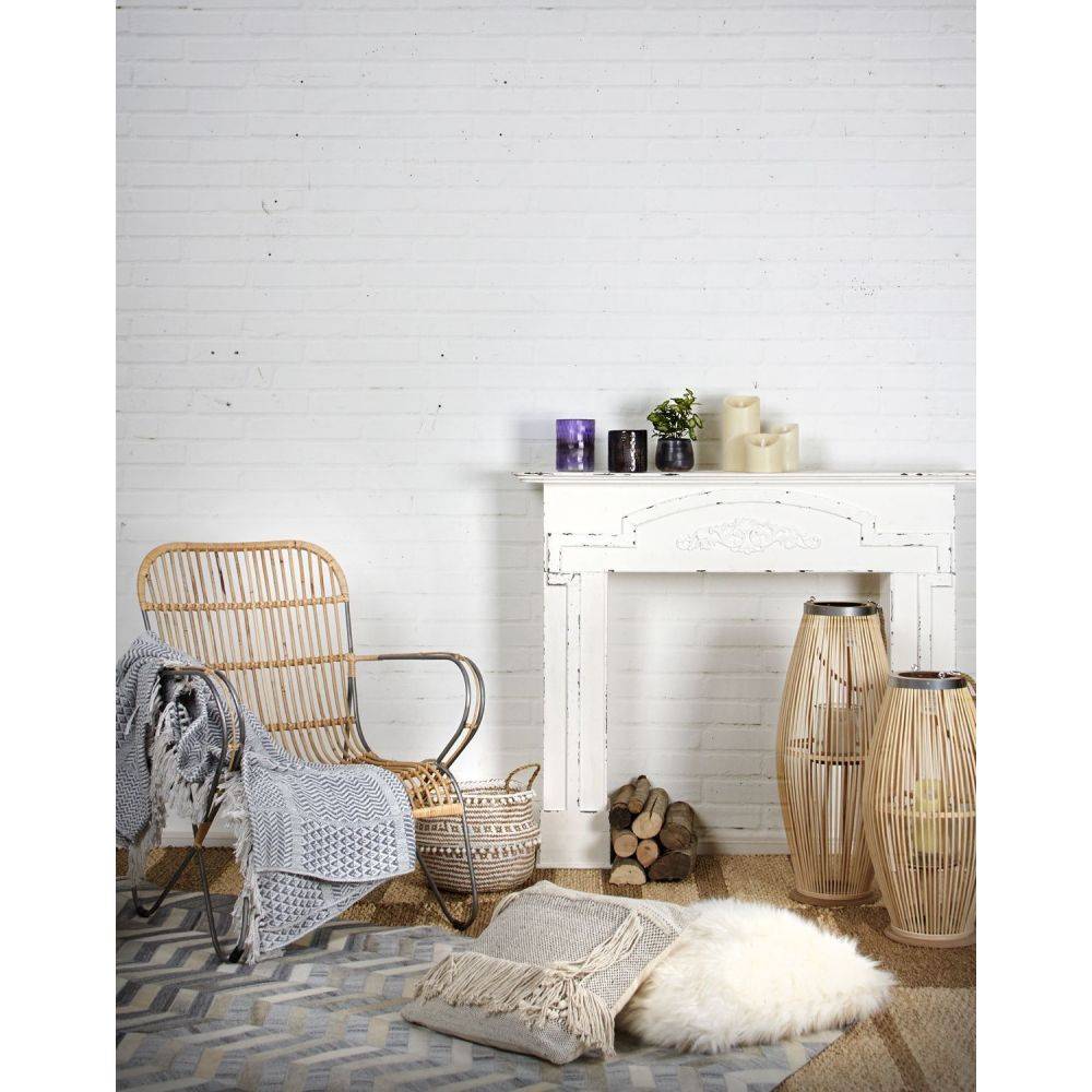Aubry Gaspard - Tapis en peau de vache véritable Géométrique Gris - Imagen 4