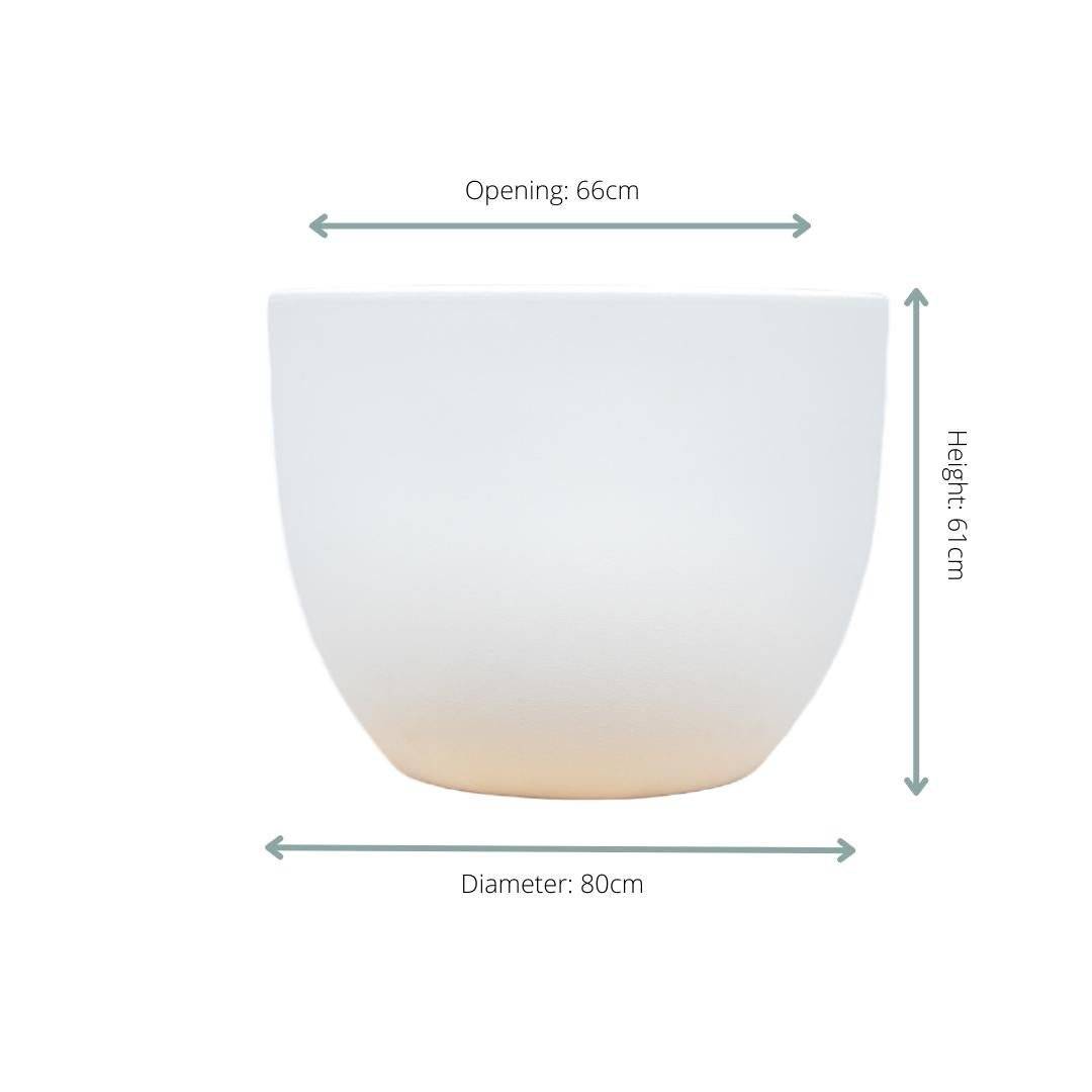 Pot Eggy blanc 80 cm- La Green Touch - Imagen 2