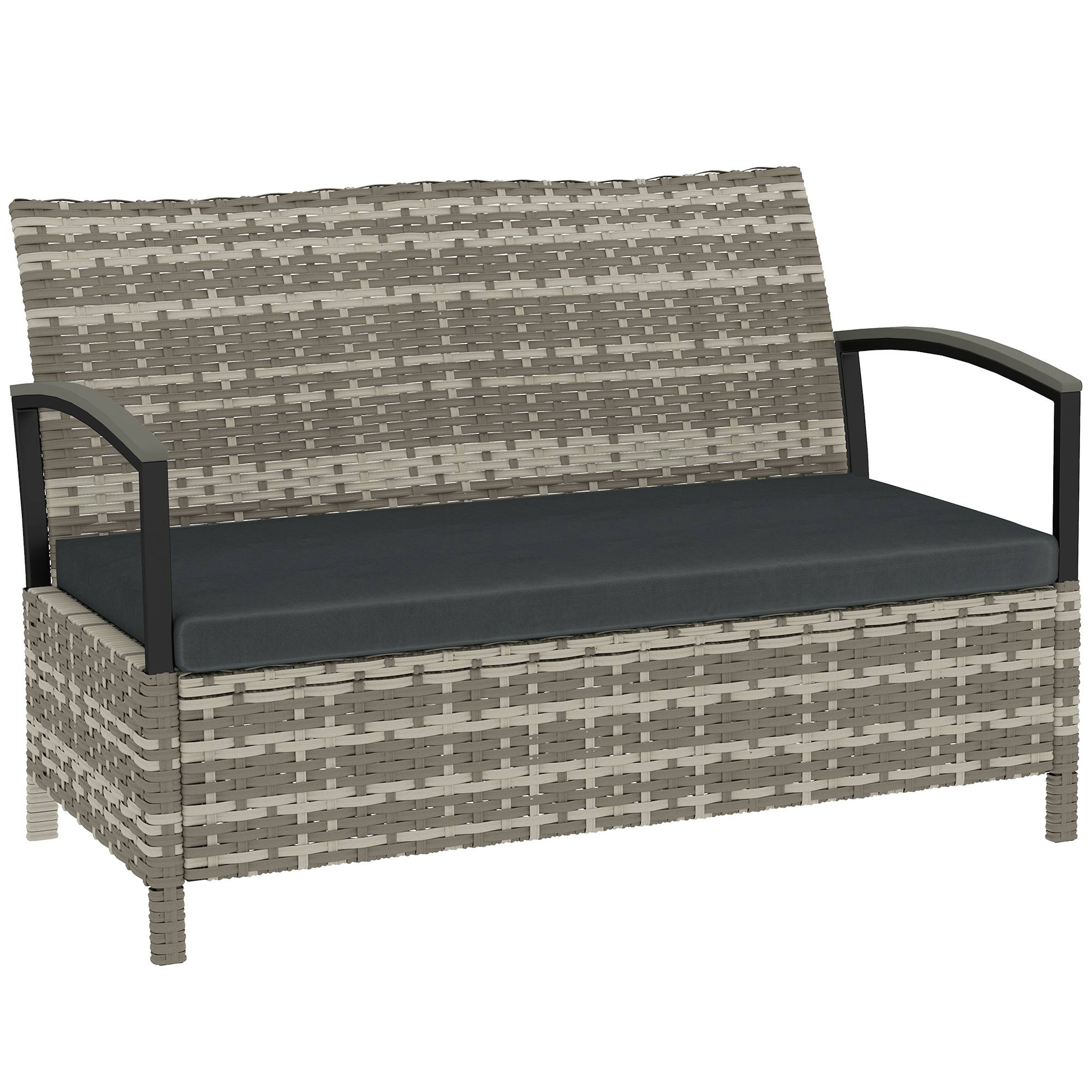 Banc de jardin coffre résine tressée gris foncé 123 x 70 x 82 cm - PANGIVO - Image 1