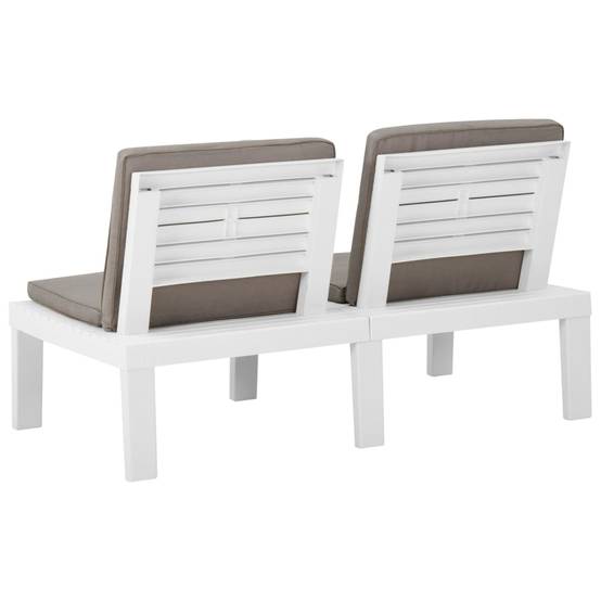 ComfortXL - Salon de jardin 4p Plastique avec Coussins pour Terrasse Balcon Blanc – ComfortXL Outdoor Living - Image 9