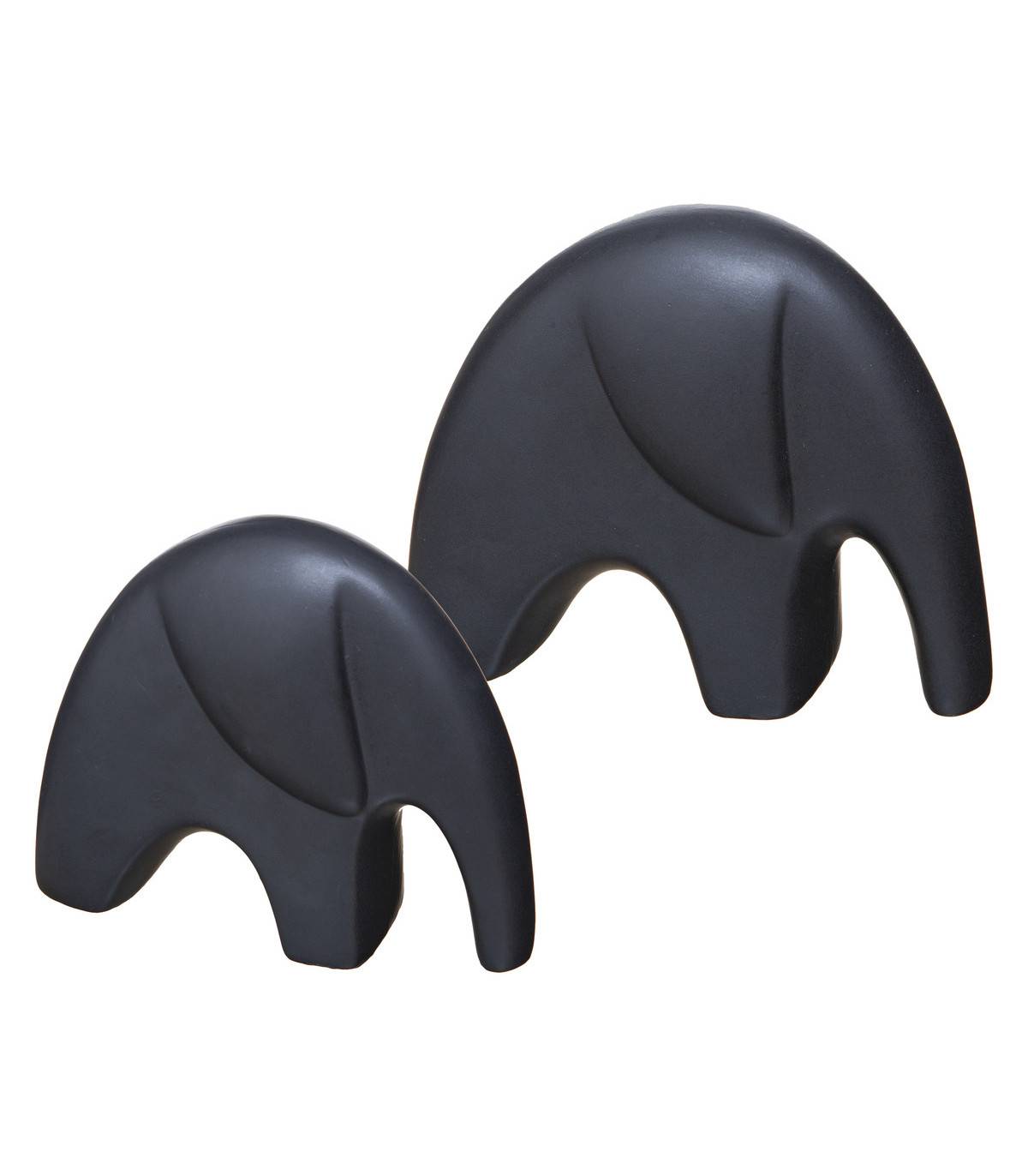 Objet déco Set de 2 Éléphants en céramique noire - Imagen 1