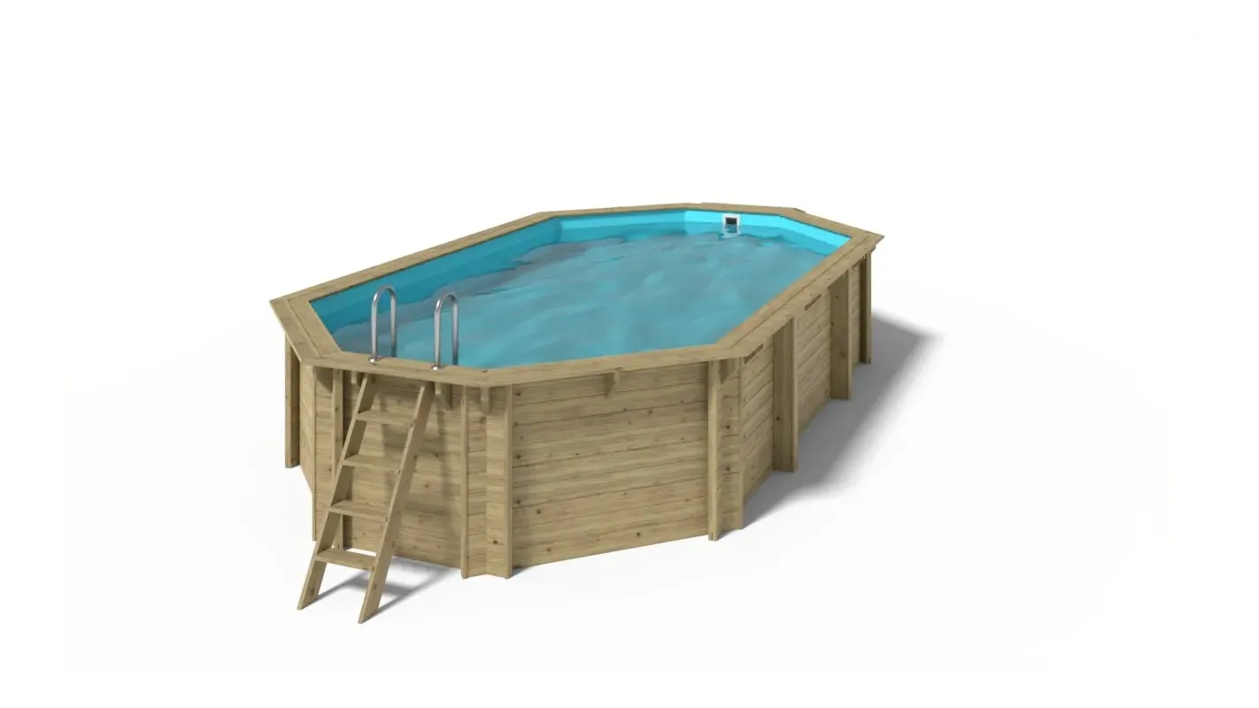 Altanka - Piscine en bois 7,57x4,07 - H.1,31 m fixations à sceller - BAS745OSPI+SZA - Imagen 3